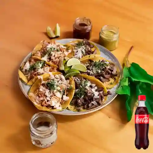 Combo Tacos X 6 Mixtos +Cocacola Orig 400ml