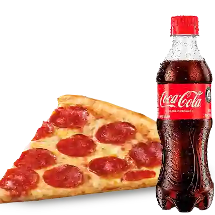 Combo: porción de pizza + gaseosa