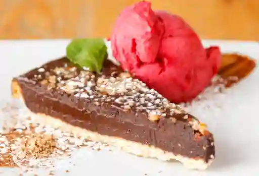 Tartaleta de chocolate con gelato