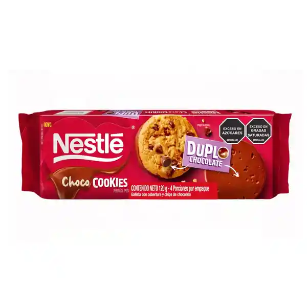 Nestlé Choco Cookies Galleta Cobertura y Chips Chocolate 120 g