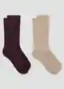 Pack Calcetines Burdeos Talla 99 Mujer Mango