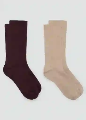 Pack Calcetines Burdeos Talla 99 Mujer Mango