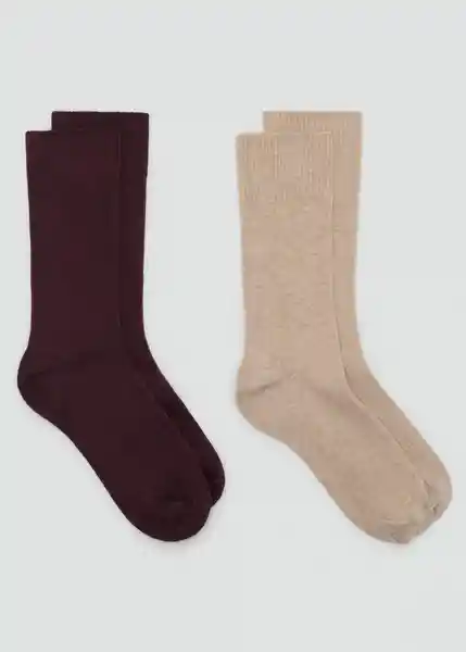 Pack Calcetines Burdeos Talla 99 Mujer Mango