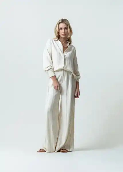 Pantalón Yaiza Mujer Crudo Marfil Claro Talla 12 032G309 Naf Naf