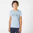 Domyos Camiseta Gimnasia Manga Corta Básica Niños Azul Talla 9A