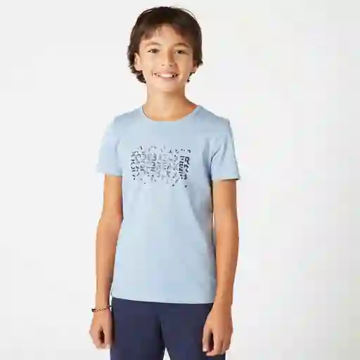 Domyos Camiseta Gimnasia Manga Corta Básica Niños Azul Talla 9A