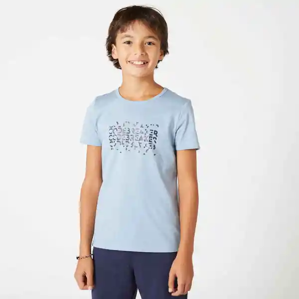 Domyos Camiseta Gimnasia Manga Corta Básica Niños Azul Talla 9A