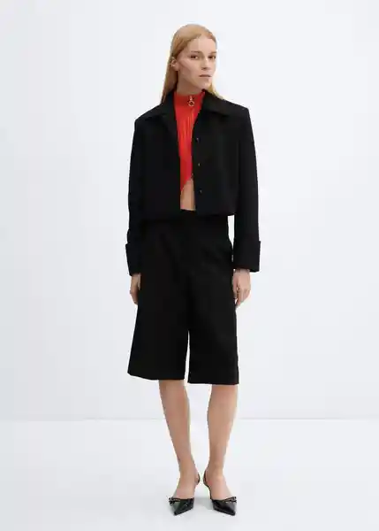 Blazer Americana Colorado Negro Talla M Mujer Mango