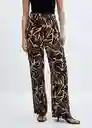 Pantalón Claudie Crudo Talla L Mujer Mango