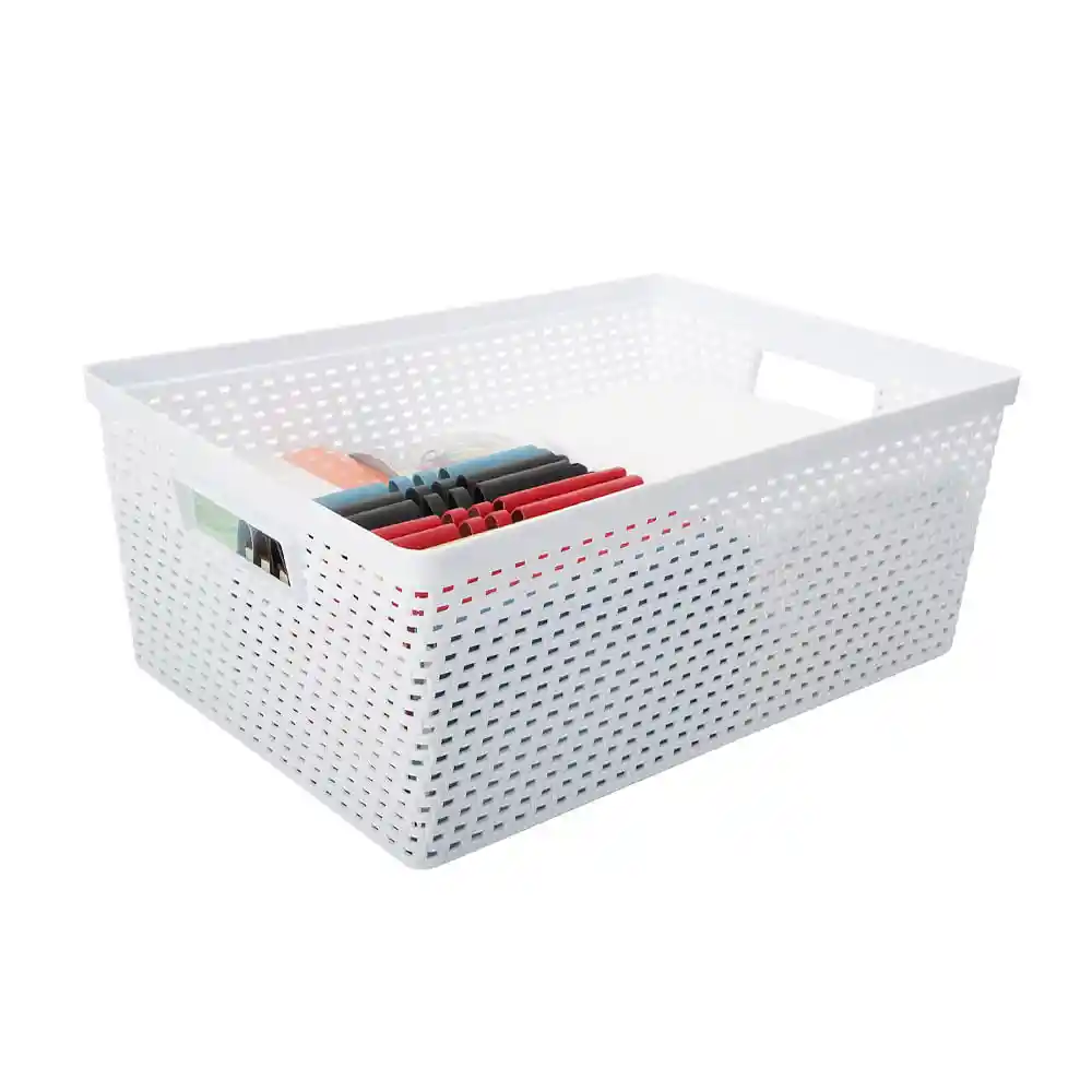 Caja Calada Tejido Con Tapa Bicolor
