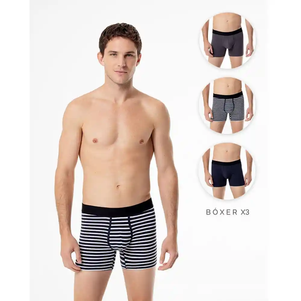 Trio de Bóxer Largo en Algodón Masculino Trio Morrison Gef
