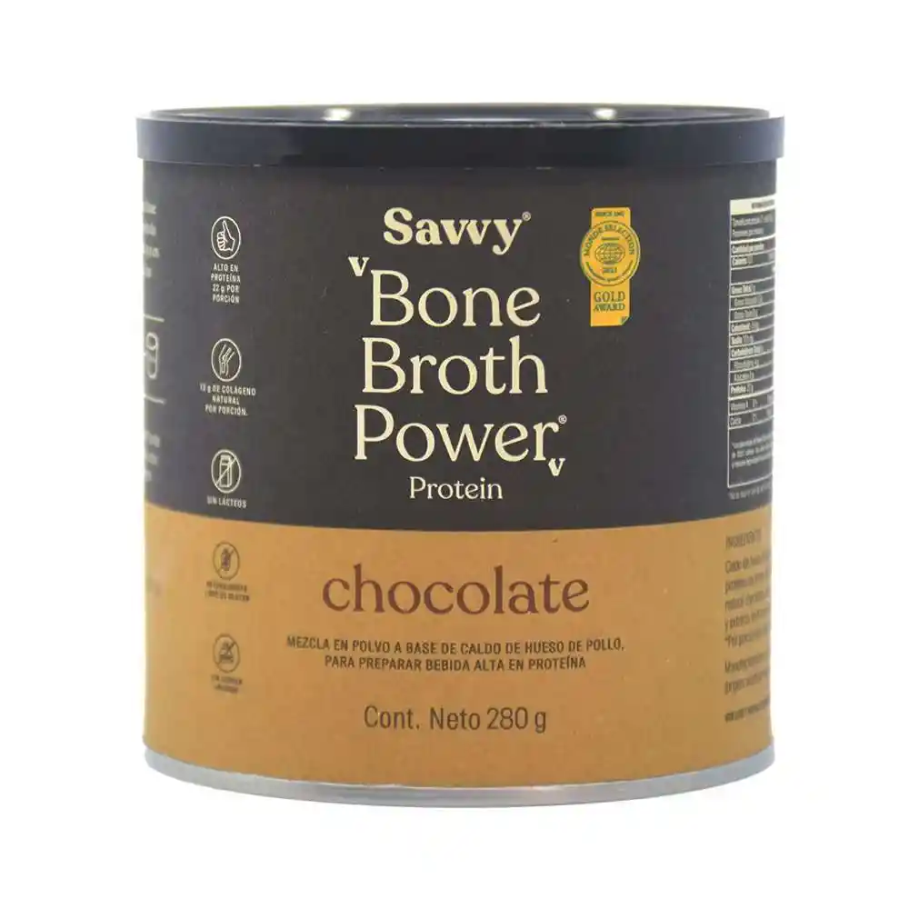 Savvy Bone Broth Power Proteína Chocolate Mini