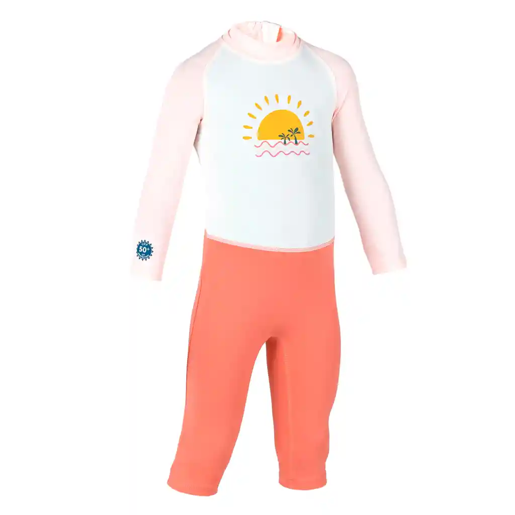 Traje de Baño Manga Larga Con Protección Solar Para Bebé Nabaiji Coral