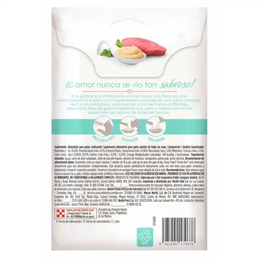 Snack liquido para gatos Fancy Feast con atún x 40gr