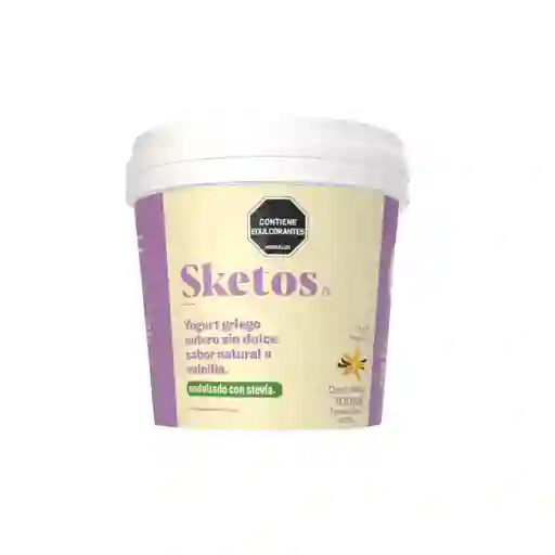 Yogurt Griego Sketos Entero Sin Dulce Sabor a Vainilla (1000 Gr)