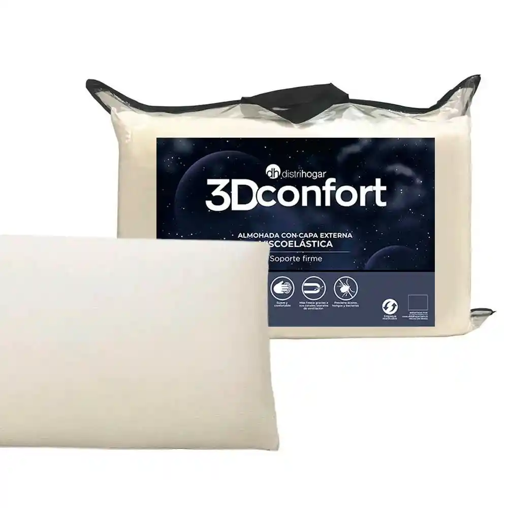 Almohada Viscoelastica 45x65x10 Black Espuma Distrihogar Pt21375