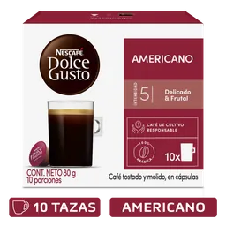 Cápsulas de Café NESCAFÉ DOLCE GUSTO Americano x 80g