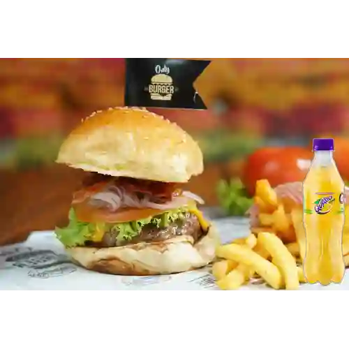 Combo Hamburguesa Sencilla + Quatro Original 400ML