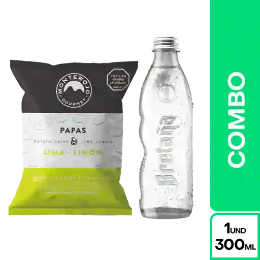 Combo Papa Lima Limón + Bretaña Soda Bretana Vidrio 300 mL