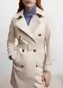 Gabardina Trench Polanapu Crudo Talla L Mujer Mango