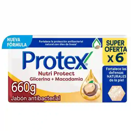 Jabón Antibacterial Protex Nutri Macadamia Barra 110 g x 6