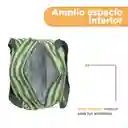 Lonchera Rayas Verde y Gris Miniso