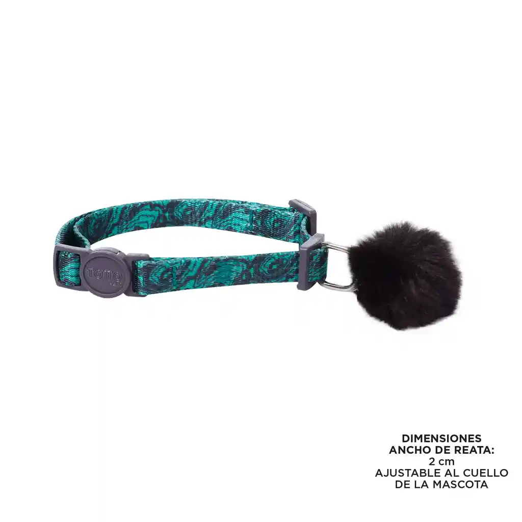 Collar Ajustable Para Gato Meow Verde