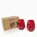 Set Vaso Perlé Rojo 23082 Ambiente Gourmet