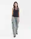 Esqueleto Mesh Doble Tanktop Negro Noche Talla S Chevignon