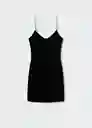 Vestido Xmila Negro Talla 24 Mujer Mango