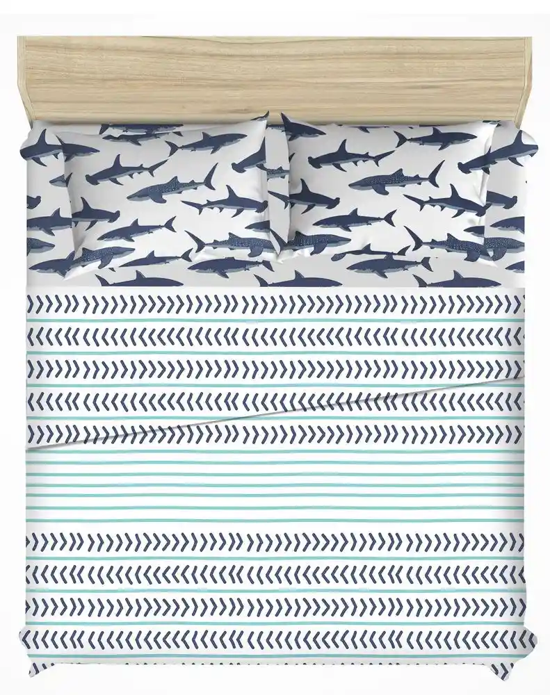 J/cama Est Shark Doble Estampado