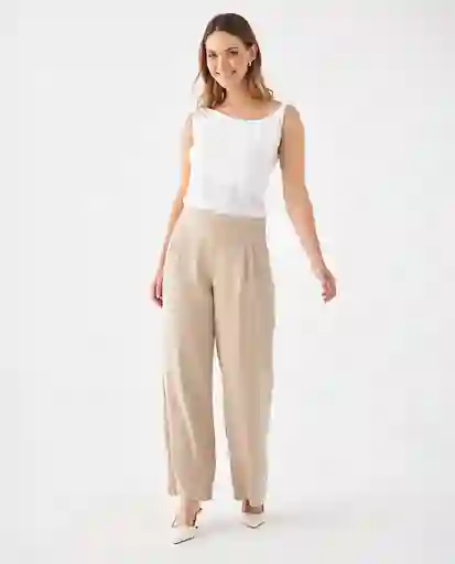 Pantalón Pardo Claro Beige Talla L 439F022 Esprit