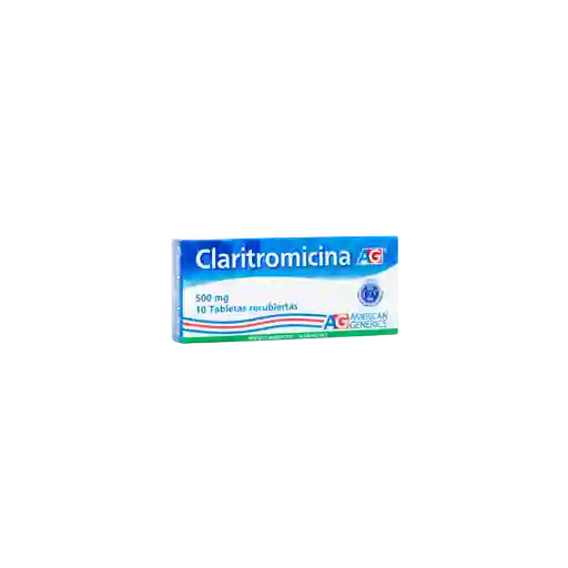 Claritromicina (500 mg) 10 Tabletas