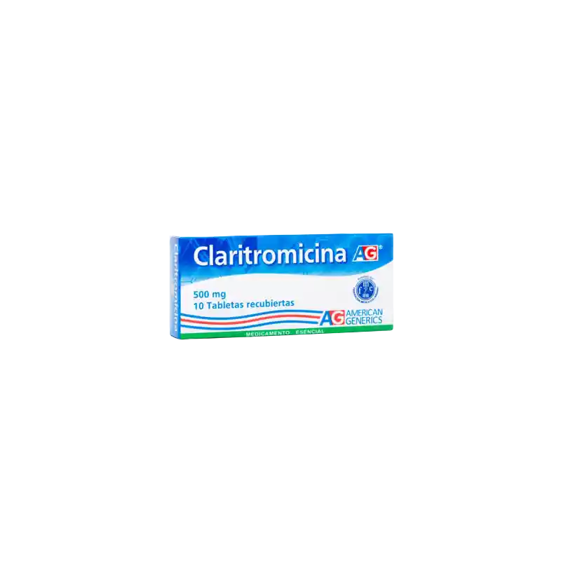 Claritromicina (500 mg) 10 Tabletas