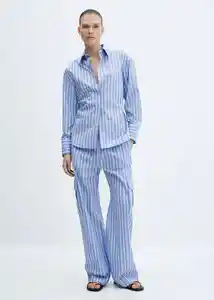 Camisa Seoul Celeste Talla M Mujer Mango