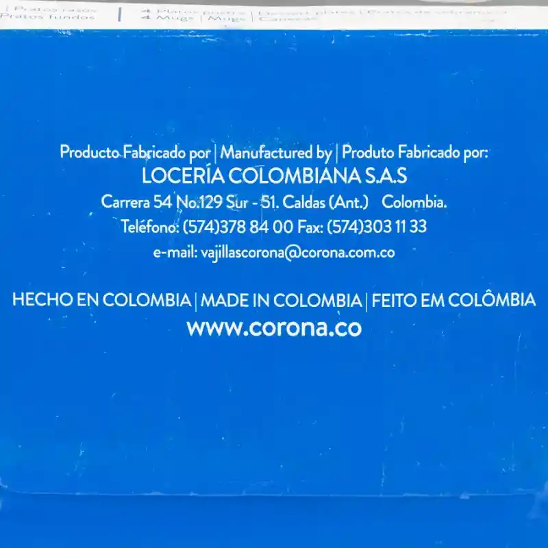 Corona Vajilla Congo Azul en Cerámica VL120E040116