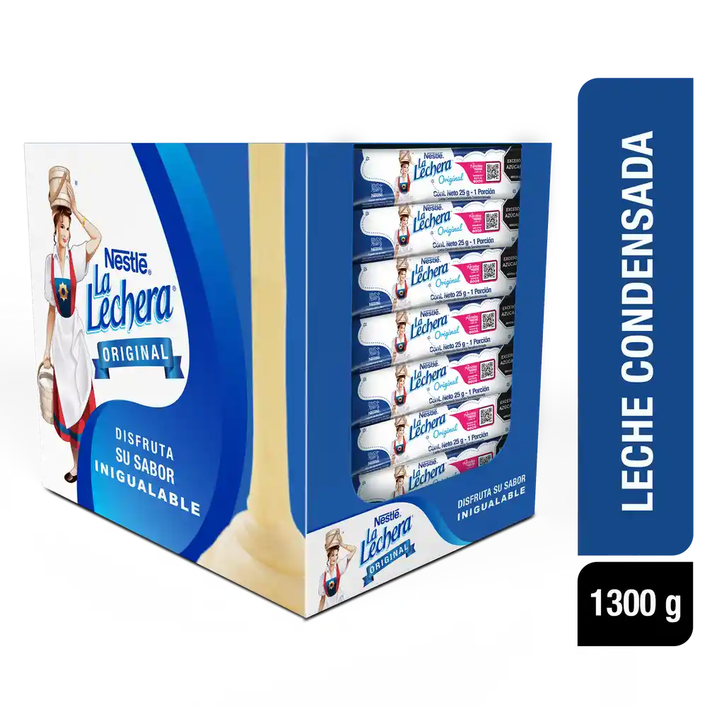Leche condensada LA LECHERA Stick 52 unds x 25g c/u