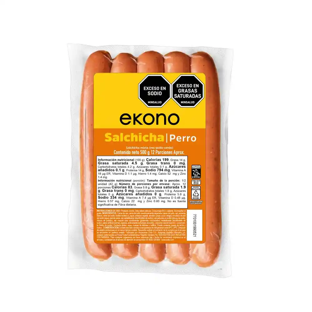 Salchicha Perro 500gm Ekono