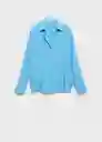 Camisa Lima Azul Talla M Mujer Mango