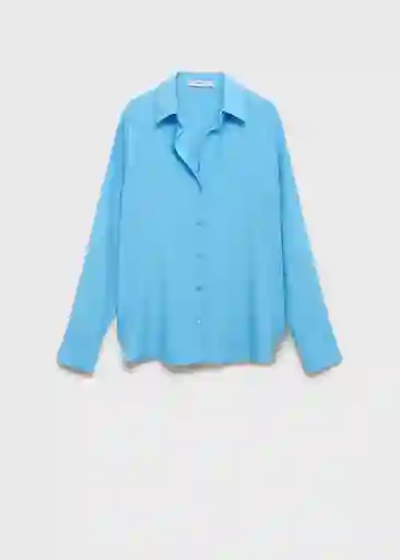 Camisa Lima Azul Talla M Mujer Mango