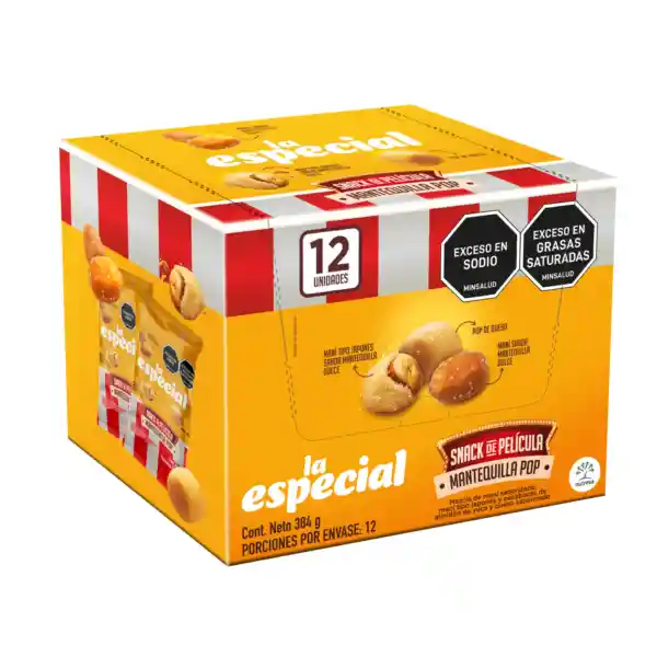 Pasabocas la Especial Mantequilla 8 Plegadizas x 12 Und x 32 g