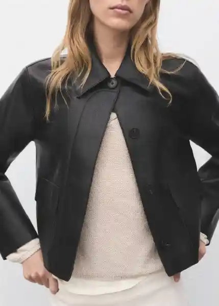 Chaqueta Sabina Negro Talla XS Mujer Mango