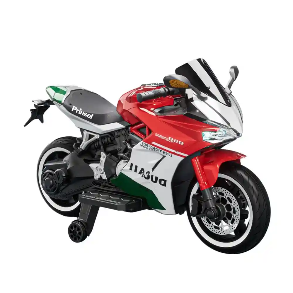 Moto Montable Eléctrica Para Niños Tipo Ducati Gt Rojo 12 Voltios Prinsel