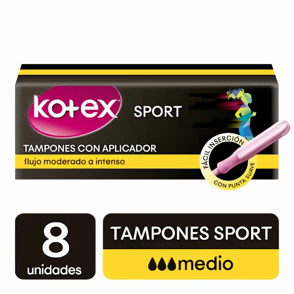 Kotex Tampones Sport con Aplicador