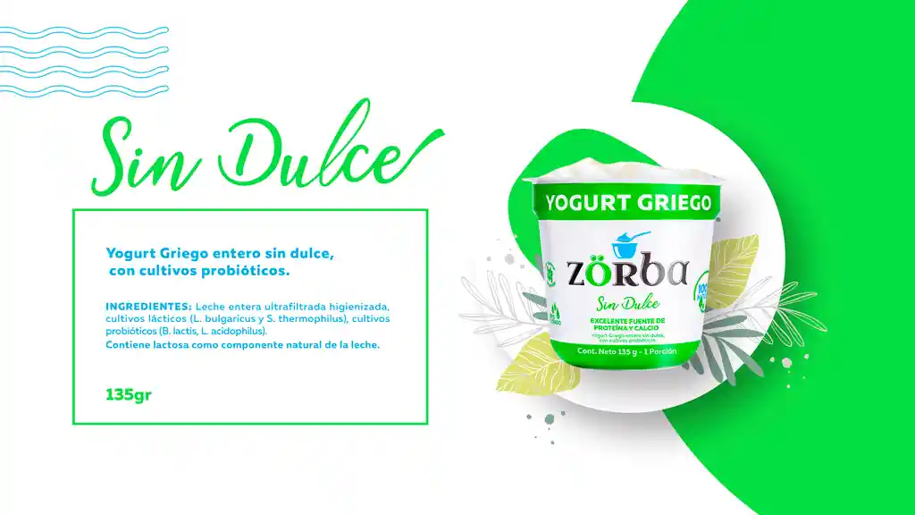 Zorba Yogurt Griego Sin Dulce