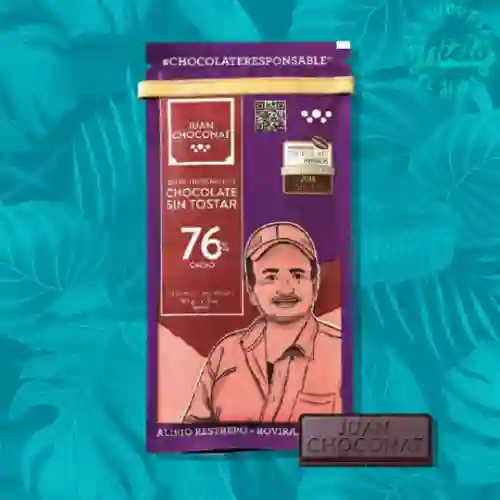 Chocolate Oscuro 76 Cacao Sin Tostar