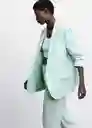 Blazer Americana Tempito Menta Talla 27 Mujer Mango