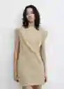 Vestido Dates Beige Talla S Mujer Mango