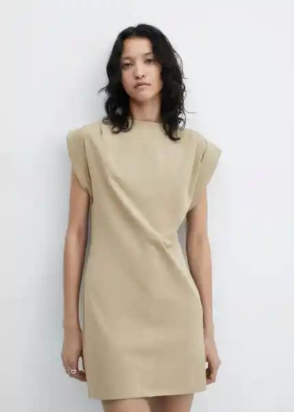 Vestido Dates Beige Talla S Mujer Mango