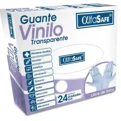 Alfa Safe Guantes Vinilo Transparente 